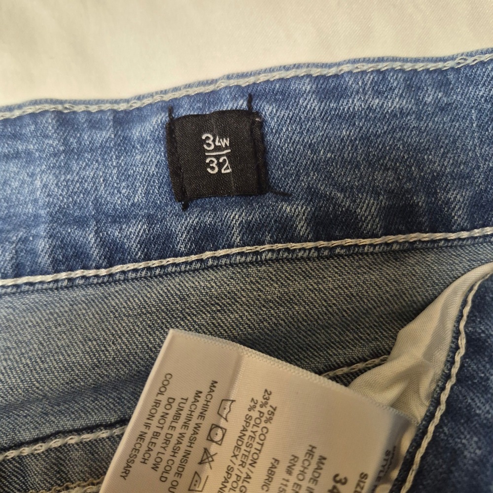 Stitches & Rivets SR86 Mens Bootcut Stretch Jeans 34x32 Medium Wash Blue Denim - Picture 6 of 6